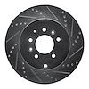 631-80068R Drilled/Slotted Brake Rotor [Silver], 2007-2015 Ford/Lincoln/Mercury/Mazda, Position: Rear Right - image 1
