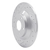 631-80070L Drilled/Slotted Brake Rotor [Silver], 2013-2018 Ford/Lincoln/Mercury/Mazda, Position: Rear Left - image 1