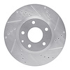 631-80071R Drilled/Slotted Brake Rotor [Silver], 2013-2015 Ford/Lincoln/Mercury/Mazda, Position: Front Right - image 1