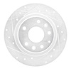 631-80075L Drilled/Slotted Brake Rotor [Silver], 2016-2018 Ford/Lincoln/Mercury/Mazda, Position: Rear Left - image 1