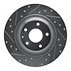 631-80077L Drilled/Slotted Brake Rotor [Silver], Fits Select Ford/Lincoln/Mercury/Mazda, Position: Rear Left - image 1