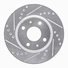 631-92037L Drilled/Slotted Brake Rotor [Silver], 2000-2009 Peugeot, Position: Front Left