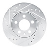 631-92058L Drilled/Slotted Brake Rotor [Silver], 2003-2018 Audi/Volkswagen, Position: Front Left