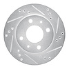 631-92073R Drilled/Slotted Brake Rotor [Silver], 1998-2012 Mopar, Position: Front Right - image 1