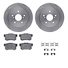 6312-01004 Brake Rotors with 3000-Series Ceramic Brake Pads Kit with Hardware, 2007-2014 Suzuki, Position: Rear - image 1