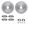 6312-01012 Brake Rotors with 3000-Series Ceramic Brake Pads Kit with Hardware, 2009-2017 Suzuki, Position: Rear