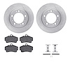 6312-02013 Brake Rotors with 3000-Series Ceramic Brake Pads Kit with Hardware, 1997-2004 Porsche, Position: Rear - image 1