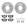 6312-03002 Brake Rotors with 3000-Series Ceramic Brake Pads Kit with Hardware, 1994-1996 Kia/Hyundai/Genesis, Position: Rear - image 1