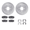 6312-03007 Brake Rotors with 3000-Series Ceramic Brake Pads Kit with Hardware, 2000-2002 Kia/Hyundai/Genesis, Position: Front - image 1