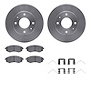 6312-03013 Brake Rotors with 3000-Series Ceramic Brake Pads Kit with Hardware, 1989-1998 Kia/Hyundai/Genesis, Position: Front - image 1