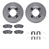 6312-03014 Brake Rotors with 3000-Series Ceramic Brake Pads Kit with Hardware, 1992-1998 Kia/Hyundai/Genesis, Position: Front - image 1