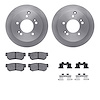6312-03017 Brake Rotors with 3000-Series Ceramic Brake Pads Kit with Hardware, 2001-2010 Kia/Hyundai/Genesis, Position: Rear - image 1