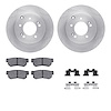 6312-03018 Brake Rotors with 3000-Series Ceramic Brake Pads Kit with Hardware, 2005-2008 Kia/Hyundai/Genesis, Position: Rear - image 1