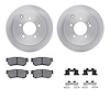 6312-03019 Brake Rotors with 3000-Series Ceramic Brake Pads Kit with Hardware, 2006-2009 Kia/Hyundai/Genesis, Position: Rear - image 1