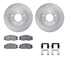 6312-03022 Brake Rotors with 3000-Series Ceramic Brake Pads Kit with Hardware, 2001-2003 Kia/Hyundai/Genesis, Position: Front - image 1