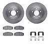 6312-03023 Brake Rotors with 3000-Series Ceramic Brake Pads Kit with Hardware, 2001-2006 Kia/Hyundai/Genesis, Position: Front - image 1