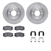 6312-03025 Brake Rotors with 3000-Series Ceramic Brake Pads Kit with Hardware, 2002-2006 Kia/Hyundai/Genesis, Position: Front - image 1