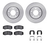 6312-03030 Brake Rotors with 3000-Series Ceramic Brake Pads Kit with Hardware, 2004-2006 Kia/Hyundai/Genesis, Position: Front - image 1