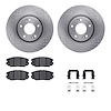6312-03032 Brake Rotors with 3000-Series Ceramic Brake Pads Kit with Hardware, 2006-2011 Kia/Hyundai/Genesis, Position: Front - image 1