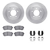 6312-03037 Brake Rotors with 3000-Series Ceramic Brake Pads Kit with Hardware, 2014-2019 Kia/Hyundai/Genesis, Position: Rear - image 1