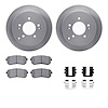6312-03039 Brake Rotors with 3000-Series Ceramic Brake Pads Kit with Hardware, 2010-2016 Kia/Hyundai/Genesis, Position: Rear - image 1