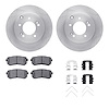 6312-03040 Brake Rotors with 3000-Series Ceramic Brake Pads Kit with Hardware, 2016-2020 Kia/Hyundai/Genesis, Position: Rear - image 1
