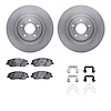 6312-03042 Brake Rotors with 3000-Series Ceramic Brake Pads Kit with Hardware, 2013-2019 Kia/Hyundai/Genesis, Position: Front - image 1