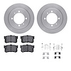 6312-03043 Brake Rotors with 3000-Series Ceramic Brake Pads Kit with Hardware, 1994-1998 Kia/Hyundai/Genesis, Position: Rear - image 1