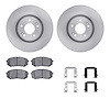 6312-03044 Brake Rotors with 3000-Series Ceramic Brake Pads Kit with Hardware, 2014-2017 Kia/Hyundai/Genesis, Position: Front - image 1