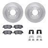 6312-03053 Brake Rotors with 3000-Series Ceramic Brake Pads Kit with Hardware, 2008-2011 Kia/Hyundai/Genesis, Position: Rear - image 1