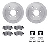 6312-03054 Brake Rotors with 3000-Series Ceramic Brake Pads Kit with Hardware, 2007-2009 Kia/Hyundai/Genesis, Position: Rear - image 1