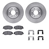 6312-03056 Brake Rotors with 3000-Series Ceramic Brake Pads Kit with Hardware, 2009-2011 Kia/Hyundai/Genesis, Position: Front - image 1