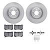 6312-03058 Brake Rotors with 3000-Series Ceramic Brake Pads Kit with Hardware, 2011-2014 Kia/Hyundai/Genesis, Position: Front - image 1