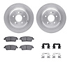 6312-03070 Brake Rotors with 3000-Series Ceramic Brake Pads Kit with Hardware, 2010-2017 Kia/Hyundai/Genesis, Position: Rear - image 1
