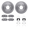 6312-03080 Brake Rotors with 3000-Series Ceramic Brake Pads Kit with Hardware, Fits Select Kia/Hyundai/Genesis, Position: Rear - image 1