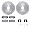 6312-03081 Brake Rotors with 3000-Series Ceramic Brake Pads Kit with Hardware, Fits Select Kia/Hyundai/Genesis, Position: Rear - image 1