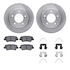 6312-03082 Brake Rotors with 3000-Series Ceramic Brake Pads Kit with Hardware, Fits Select Kia/Hyundai/Genesis, Position: Rear - image 1