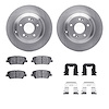 6312-03087 Brake Rotors with 3000-Series Ceramic Brake Pads Kit with Hardware, 2010-2016 Kia/Hyundai/Genesis, Position: Rear - image 1
