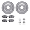 6312-03090 Brake Rotors with 3000-Series Ceramic Brake Pads Kit with Hardware, 2010-2019 Kia/Hyundai/Genesis, Position: Rear - image 1