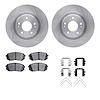 6312-03091 Brake Rotors with 3000-Series Ceramic Brake Pads Kit with Hardware, Fits Select Kia/Hyundai/Genesis, Position: Front - image 1