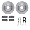 6312-03093 Brake Rotors with 3000-Series Ceramic Brake Pads Kit with Hardware, Fits Select Kia/Hyundai/Genesis, Position: Front - image 1