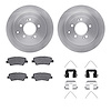 6312-03095 Brake Rotors with 3000-Series Ceramic Brake Pads Kit with Hardware, Fits Select Kia/Hyundai/Genesis, Position: Rear - image 1