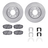 6312-03102 Brake Rotors with 3000-Series Ceramic Brake Pads Kit with Hardware, Fits Select Kia/Hyundai/Genesis, Position: Front - image 1