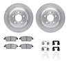 6312-03103 Brake Rotors with 3000-Series Ceramic Brake Pads Kit with Hardware, 2018-2020 Kia/Hyundai/Genesis, Position: Rear - image 1