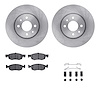 6312-07011 Brake Rotors with 3000-Series Ceramic Brake Pads Kit with Hardware, 2015-2018 Mopar, Position: Front