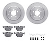 6312-11011 Brake Rotors with 3000-Series Ceramic Brake Pads Kit with Hardware, 2003-2005 Land Rover, Position: Rear - image 1