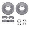 6312-13005 Brake Rotors with 3000-Series Ceramic Brake Pads Kit with Hardware, 1985-1994 Subaru, Position: Front - image 1