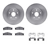 6312-13010 Brake Rotors with 3000-Series Ceramic Brake Pads Kit with Hardware, 1992-1997 Subaru, Position: Front - image 1