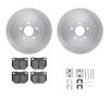 6312-13011 Brake Rotors with 3000-Series Ceramic Brake Pads Kit with Hardware, 2006-2007 Subaru, Position: Rear - image 1