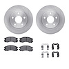 6312-13013 Brake Rotors with 3000-Series Ceramic Brake Pads Kit with Hardware, 1993-1996 Subaru, Position: Front - image 1